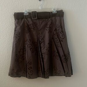 Access Belted Brown skirt with pattern